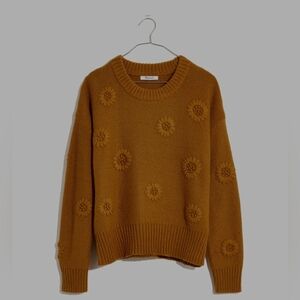 NWT Madewell Flower Embroidered Pullover Sweater Merino Wool/Alpaca Blend XXS